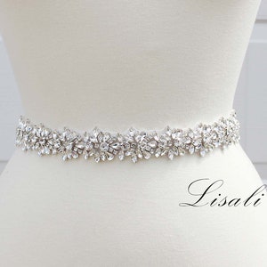 LISALI Sparkly Wedding Belt Bridal Belt Sash Rhinestone Belt Long Crystal Belt Crystal Bridal Belt Wedding Dress Belts Etsy
