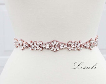 rose gold belts for bridesmaid dresses Coral Bridal Belt, Coral Wedding Belt, Rhinestone Bridal Belts, Bridesmaid Belt main image 1