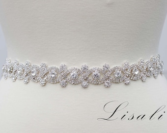 LISALI Rhinestone Belt, Thin Bridal Belt , Bridal Belt, Crystal Bridal Belt, Wedding Belt, Bridesmaids Sash, Wedding Dress Belts