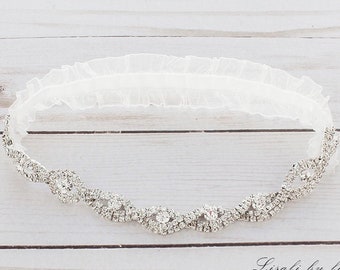 LISALI Crystal Wedding Garter,  Wedding Garter Silver , Rhinestone Bridal Garter ,Crystal Bridal Garter, Wedding Garter, Wedding Garter