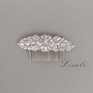 LISALI Wedding Haircomb Pearl, Crystal Bridal Headpiece, Rhinestone Hairpiece, Hair Accessory Headpiece , Hair Tiara,  Jewelry Headpiece