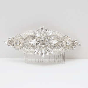 LISALI Wedding Haircomb, Bridal Headpiece, Rhinestone Hairpiece, Hair Accessory Headpiece , Hair Tiara,  Crystal Jewelry Headpiece