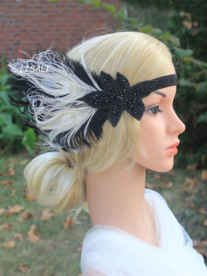 Lisali 1920s Headpiece 20s Flapper Headband Flapper Costume Etsy