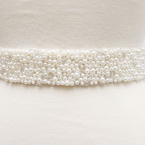 LISALI Pearl Belt, Bridal Belt Pearl, Wedding Belt Pearl , Wedding Dress Belt , Wide Bridal Belt, Bridesmaid Belt, wide Pearl Belt