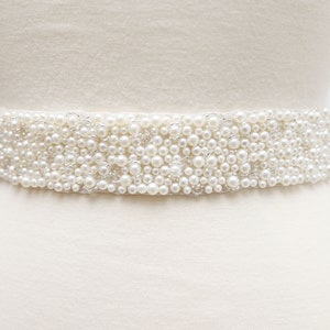 LISALI Pearl Belt, Bridal Belt Pearl, Wedding Belt Pearl , Wedding Dress Belt , Wide Bridal Belt, Bridesmaid Belt, wide Pearl Belt