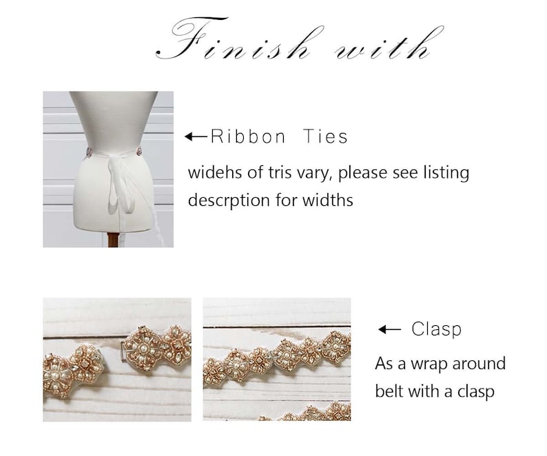 LISALI Thin Wedding Belt, Pearl and Rhinestone Belt , Bridal Belt Sash , Crystal Belt, Bridesmaid Belt, Wedding Dress Belt image 5