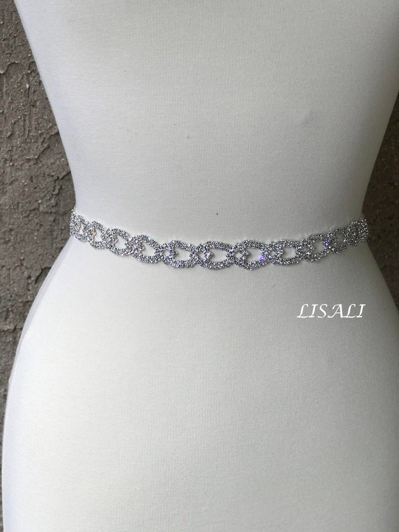 Lisali Thin Rhinestone Belt Bridal Sash Bridesmaids Belt Etsy