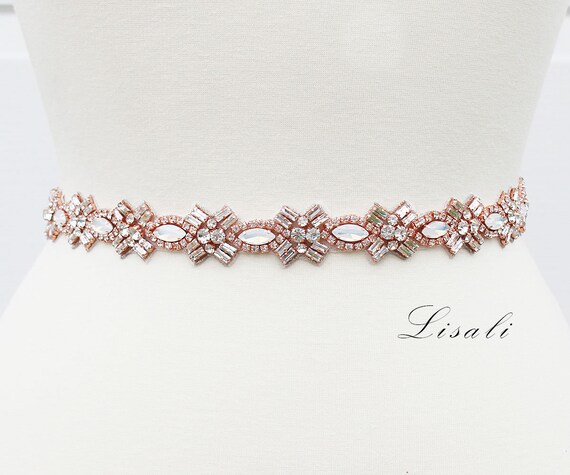 LISALI Opal Rhinestone Belt Rose Gold, Crystal Bridal Belt, Bridal Belt Sash, Wedding Belt, Wedding Dress Belts Crystal Silver Clasp LISALI Opal Rhinestone Belt Rose Gold, Crystal Bridal Belt, Bridal Belt Sash, Wedding Belt, Wedding Dress Belts Crystal Silver Clasp