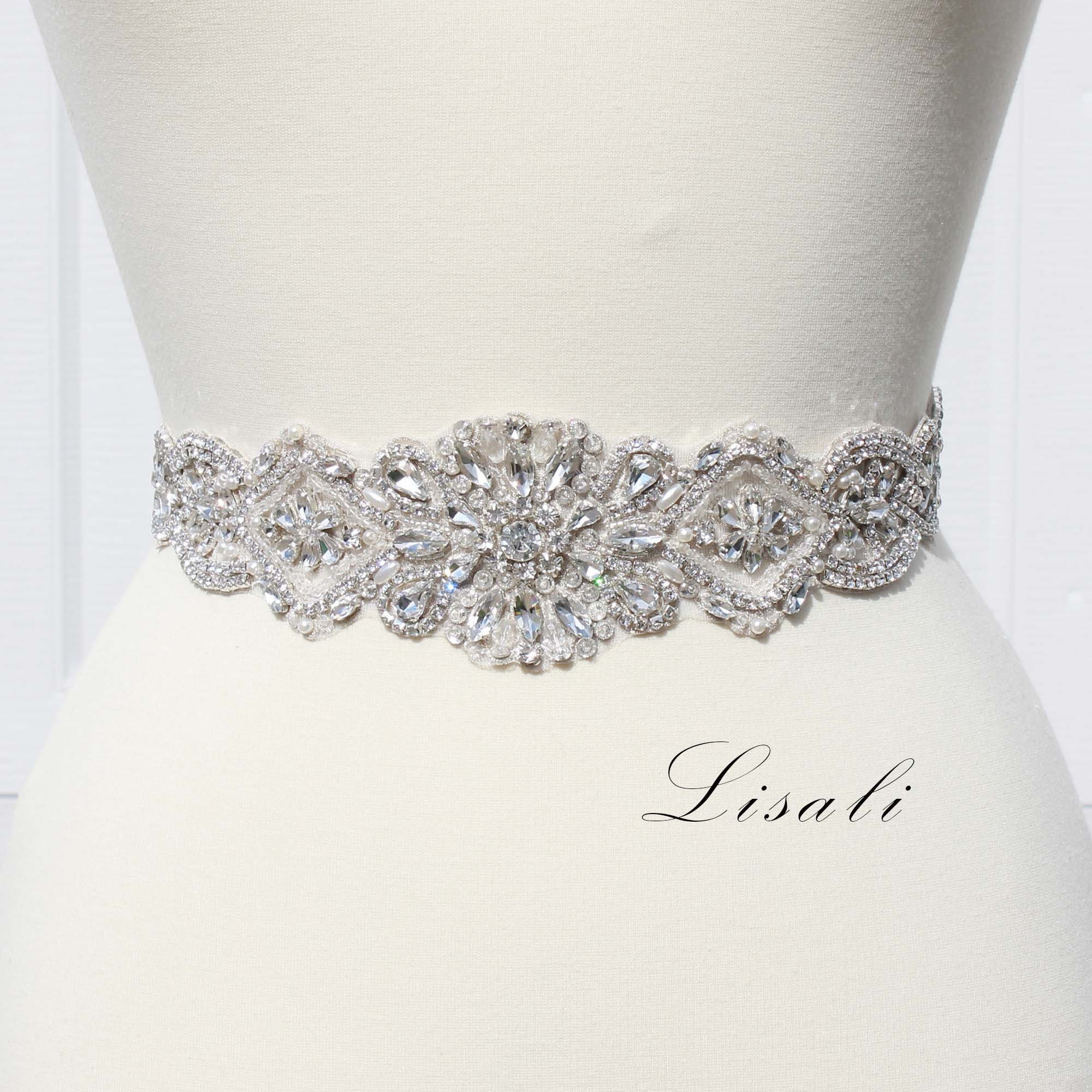 crystal sash belt