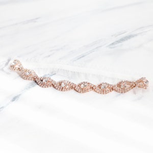 LISALI Crystal Wedding Garter Rose Gold,  Wedding Garter , Rhinestone Bridal Garter ,Crystal Bridal Garter, Wedding Garter, Wedding Garter