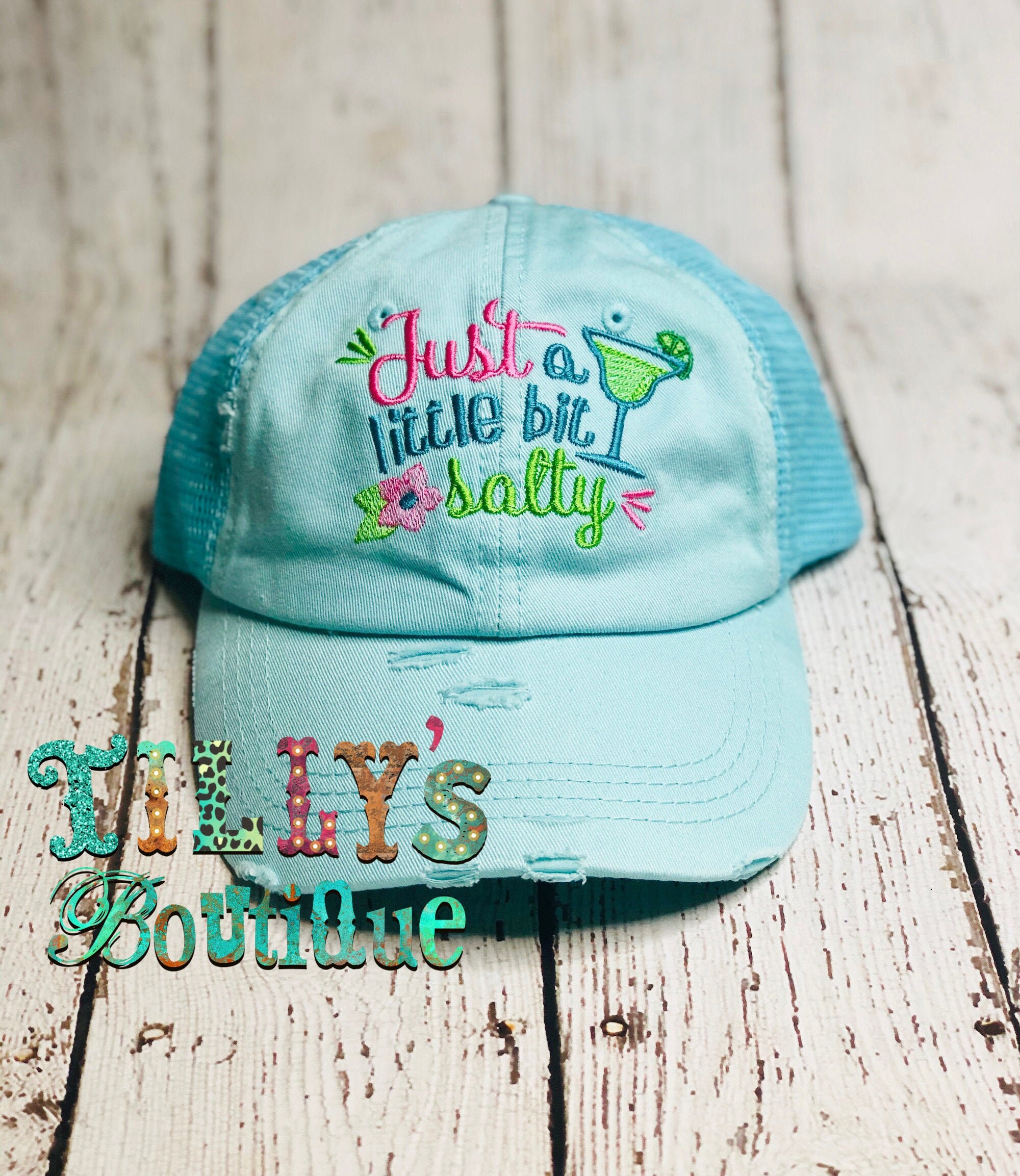 Salty Margarita Distressed Cap Hat With 