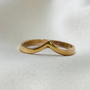 Gold Plated Pointed Stacker Ring - Simple Gold Plated Ring, Dainty Gold Plated Ring, Thin Dainty Gold Plated Ring