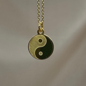 Gold Yin Yang Pendant - Yin Yang Necklace, Gold Plated Yin Yang Necklace, Gifts for Her, Symbol of Balance, Yin Yang Jewelry