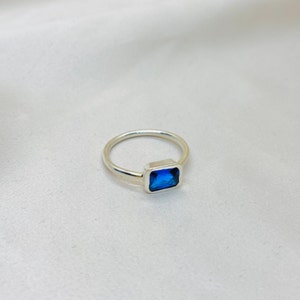 Blue Sapphire Silver Ring Blue Sapphire Stone, Silver Ring, Blue Stone Ring, Blue Sapphire, image 4