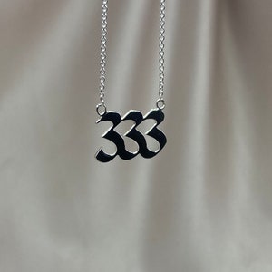 Silver 333 Necklace Angel Number Necklace, Manifesting Necklace, Simple 333 Necklace, 333 Necklace, Silver Angel Number Necklace image 4