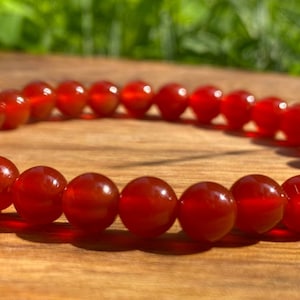 Carnelian Gemstone Bracelet - Confidence and Courage Stone, Carnelian Crystal Bracelet, Carnelian Stone