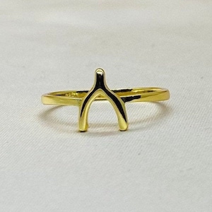 Gold Plated Wishbone Ring, Wish Bone Ring, Wish Bone Gold Ring, Gold Plated Wishbone Ring, Wishbone Dainty Ring, Wish Bone Ring