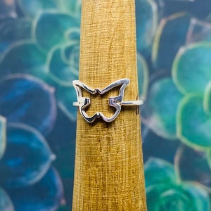Silver Butterfly Ring  - Small Silver Butterfly Ring, Butterfly Open Ring, Butterfly Ring, Silver Butterfly Ring, Butterfly Cut Out Ring
