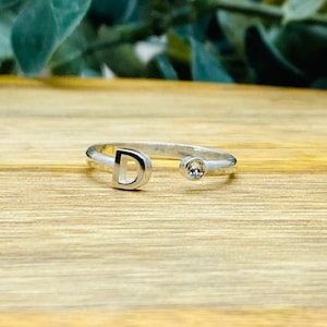 Silver Initial Ring - Silver Letter Ring, Initial Ring, Initial Letter Ring, Name Ring, Silver Name Ring