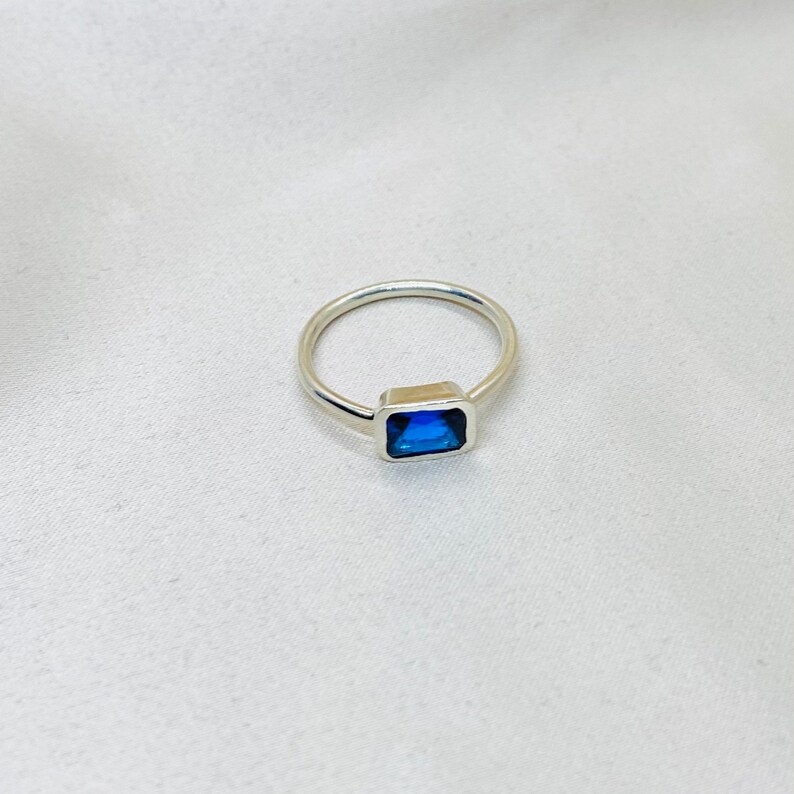 Blue Sapphire Silver Ring Blue Sapphire Stone, Silver Ring, Blue Stone Ring, Blue Sapphire, image 2