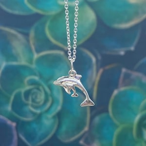 Silver Dolphin Necklace  -  Dolphin Necklace, Dolphin Silver Pendant, Silver Dolphin Pendant, Silver Dolphin Necklace