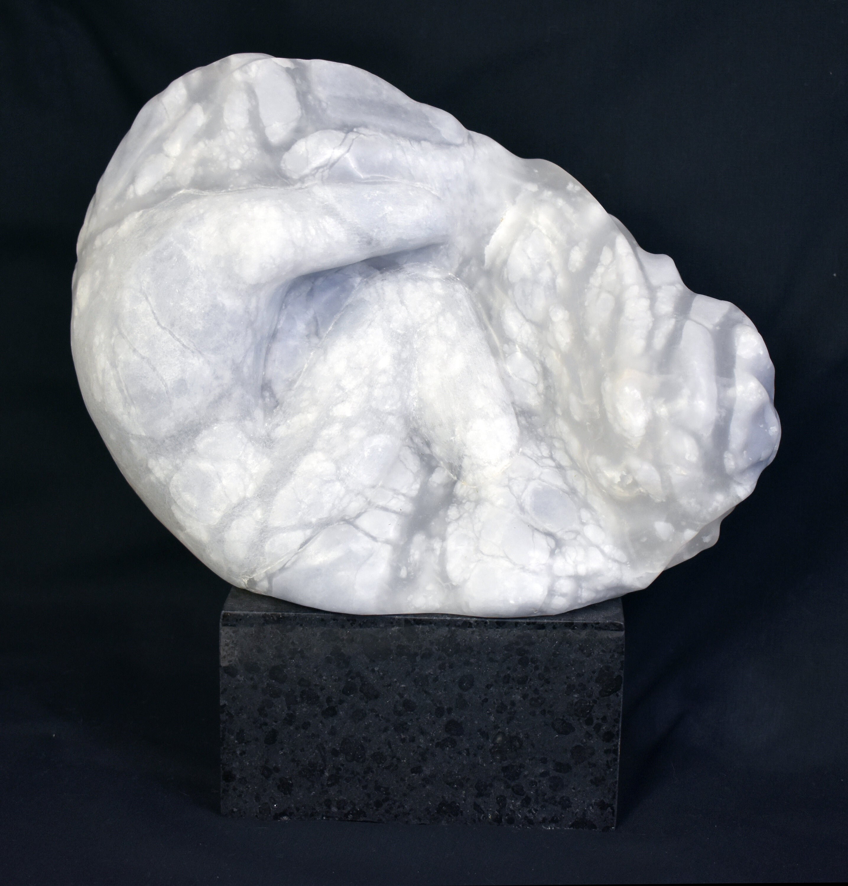 Human Wave Alabaster Stone Sculpture on Black Stone Base - Etsy