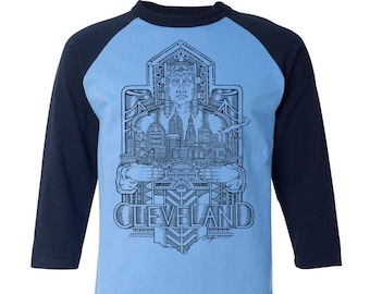 Cleveland Guardian 3/4 Sleeve Shirt- Cleveland Ohio | Freehand Drawing