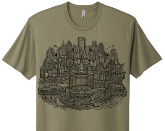 Olive Green Detroit Shirt