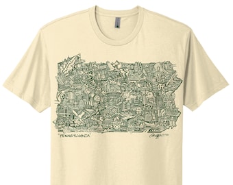 Pennsylvania Map Shirt-Off White