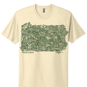 Pennsylvania Map Shirt aus Weiss