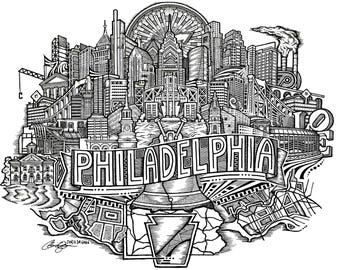 Philadelphia Drawing Print