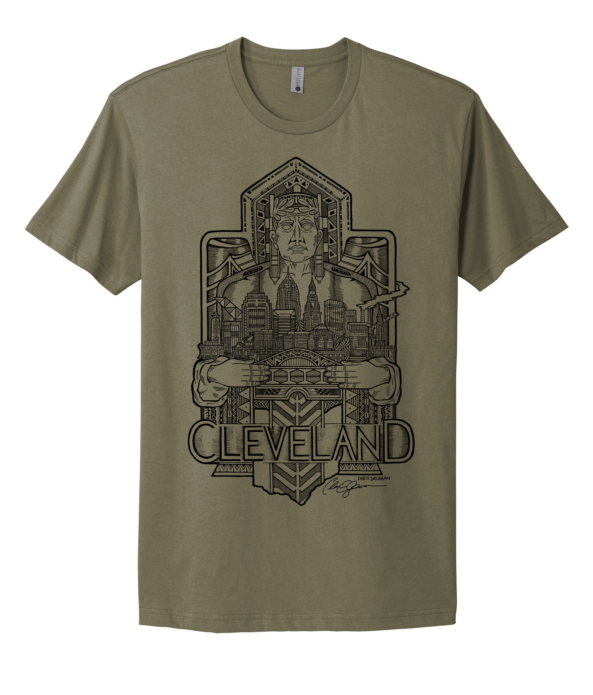 MISSON DISTRICT Guardian of The City シャツ Olive Green Cleveland Guardian Shirt - Etsy