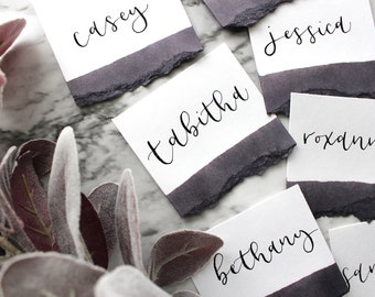 Neutral Wedding Day-Of Details Agate Inspired Escort Cards Beige Watercolor Name Cards Wedding Calligraphy Tan Lay-Flat Place Cards