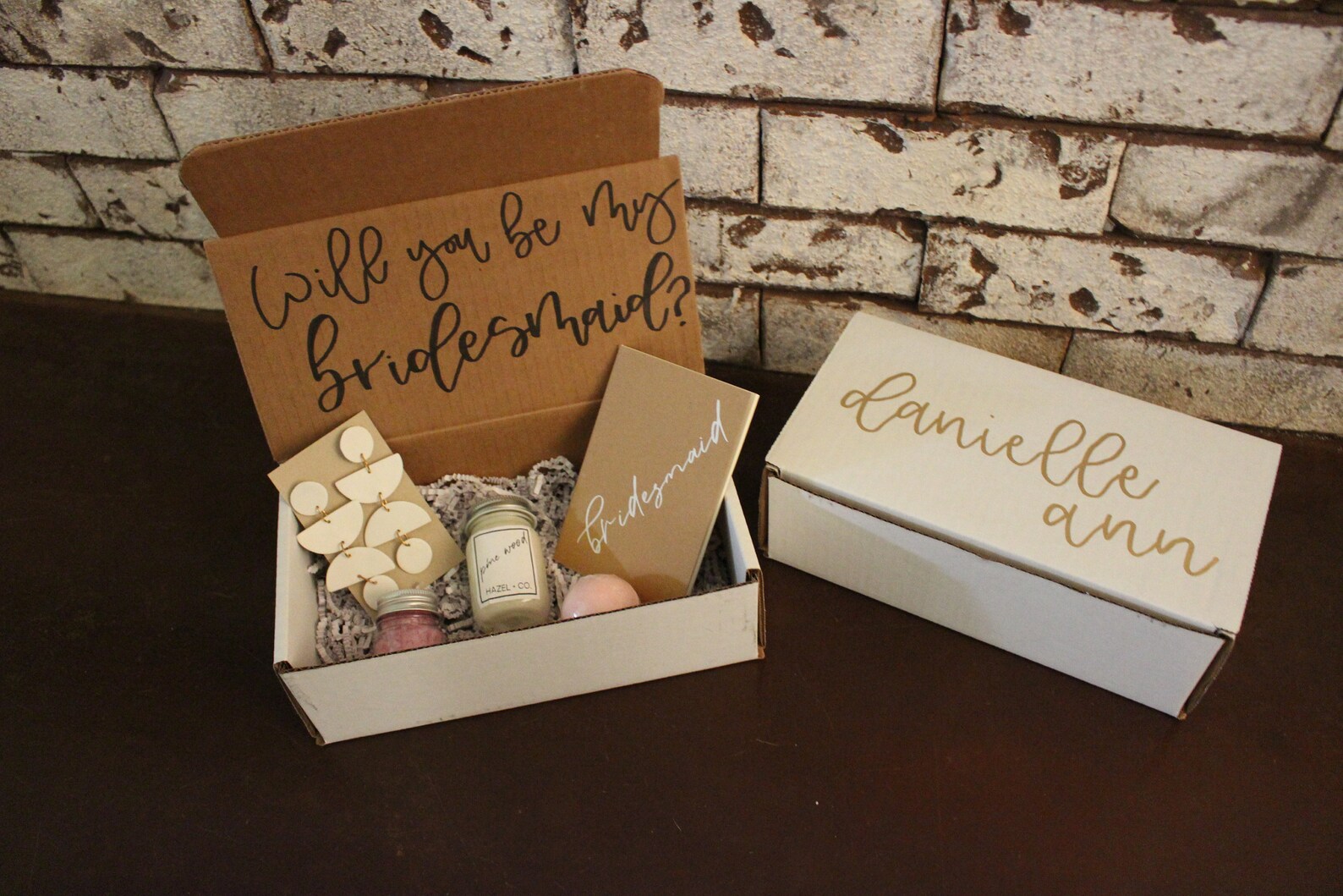 Empty Bridesmaid Box DIY White and Gold Bridesmaid Proposal Etsy