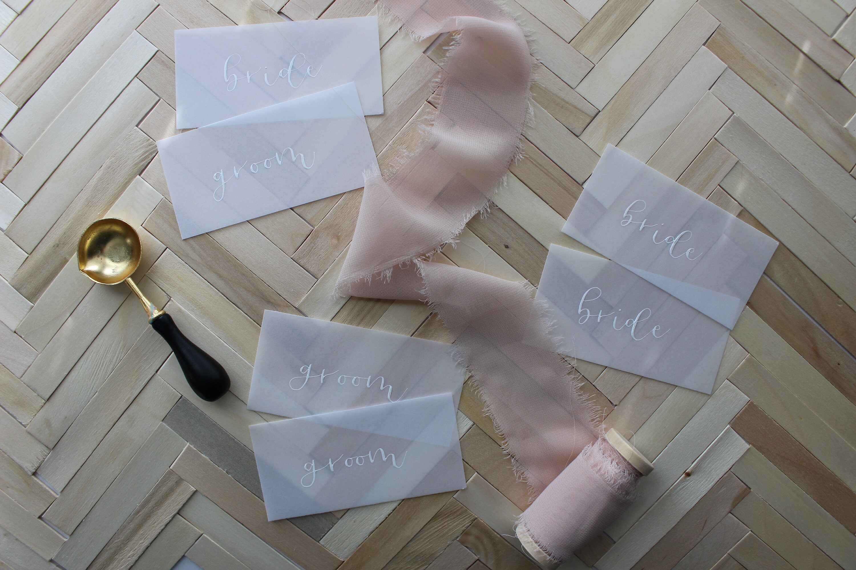 Vellum Name Cards Lay Flat Calligraphy Escort Cards Place Etsy