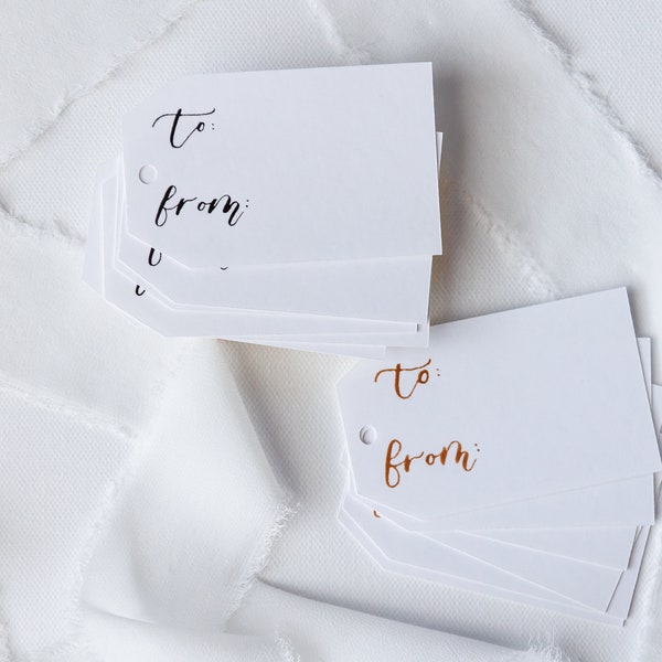 To & From Tags | Gift Tags for Birthday Presents and Christmas | Luxury Gifting | Modern Calligraphy | Gold or Black | Unique Wrapping Ideas