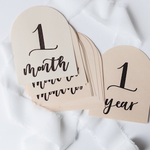 Baby Shower Gift, Milestone Props, Newborn Photo Props, Arched Monthly Markers, Newborn Announcement, Milestone Markers, Custom Baby Name