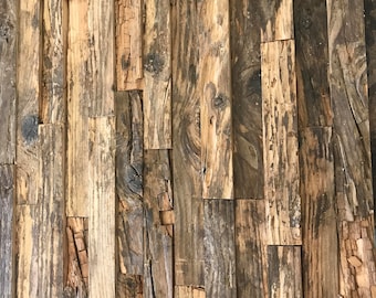 Panel 3d de mosaico rústico revestimiento reciclado madera de barco se desliza