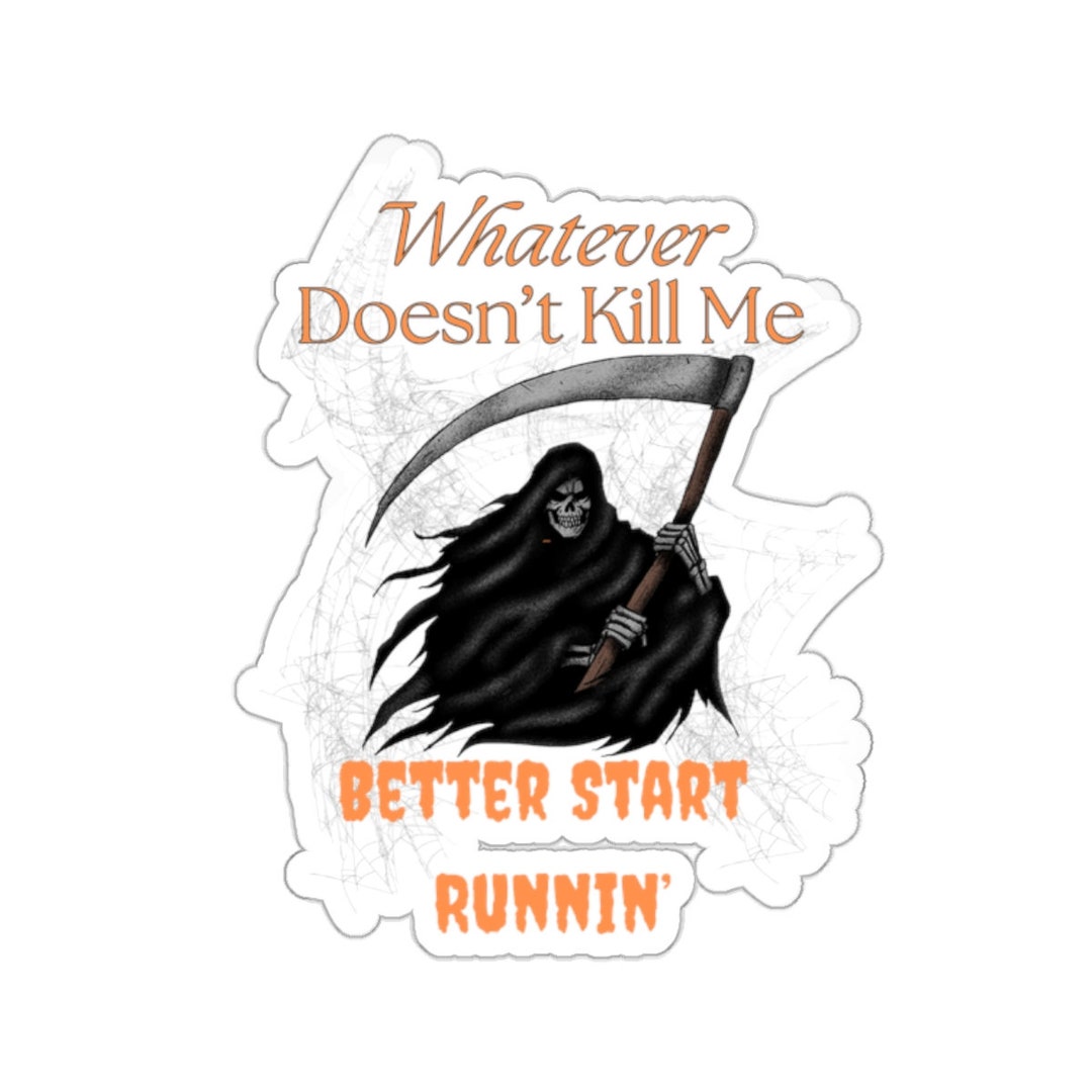 Patch Tactique Brodé Morale ‘Whatever Doesn’t Kill Me Better Start Running’ – Hook 5,1 X 8,3 Cm