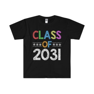 Klasse von 2031 TShirt Zukunft Kindergarten Absolventen wachsen mit mir Unisex Kurzarm TShirt
