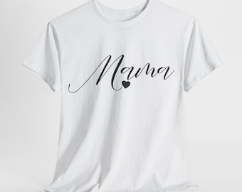 Camiseta da mamãe com coração fofo, presentes para a mamãe no dia das mães ou presentes de aniversário unissex de algodão pesado
