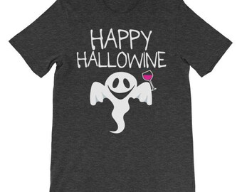 Glücklich Hallowine lustige Halloween Kostüm Unisex Kurzarm T-shirt