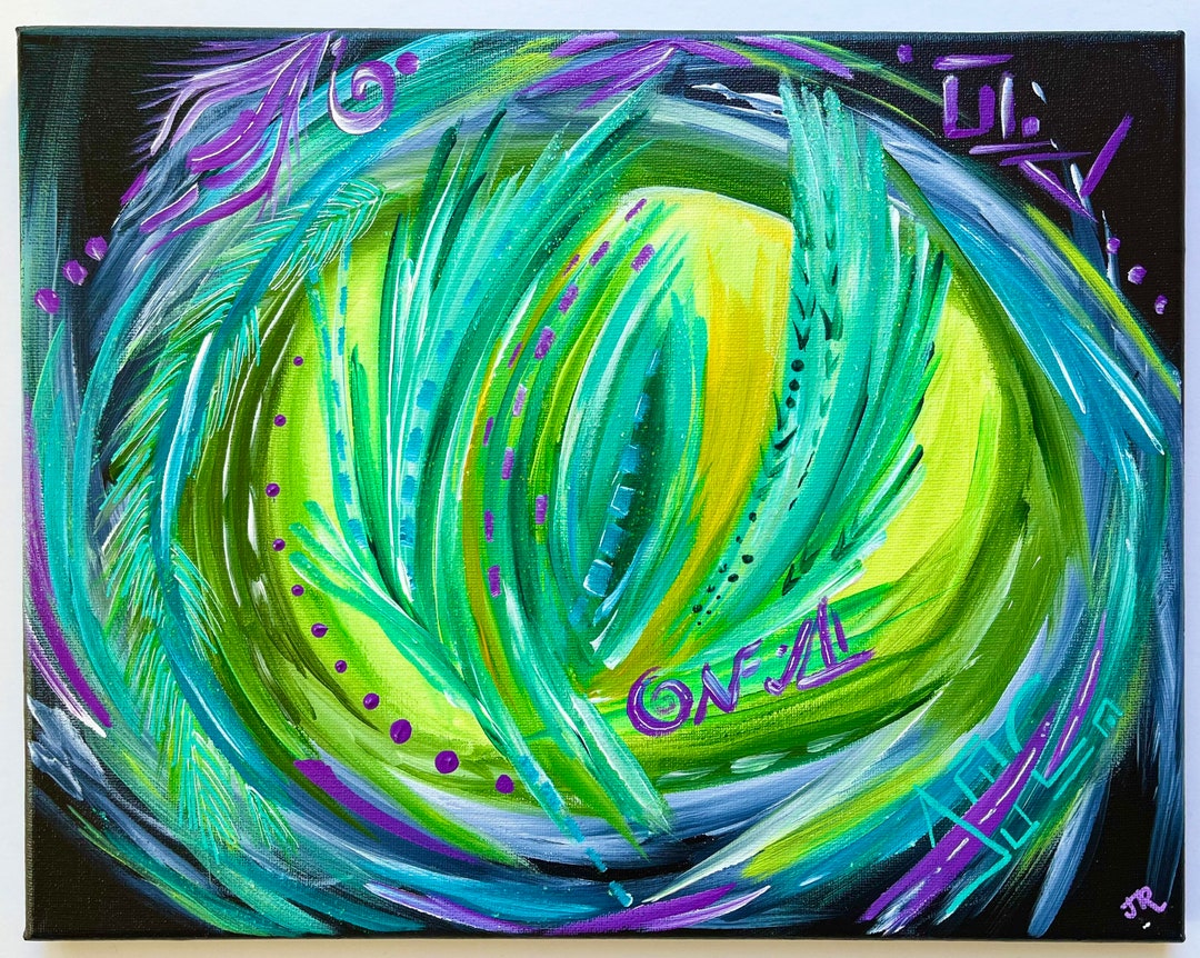 Angel of Death, Rebirth & Magic, 11x14 Abstract Canvas Painting, Sacred ...