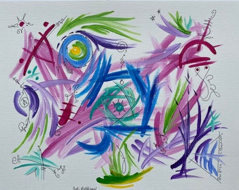 Abstract Light Language Art 11x14,  High Vibrational Cosmic Codes, Healing Energy Art
