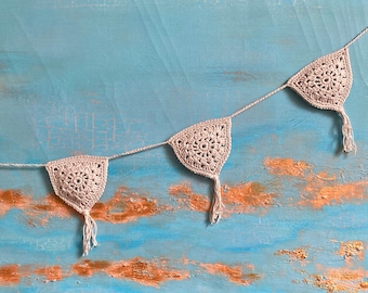 Crochet boho summer bunting garland cotton Solstice