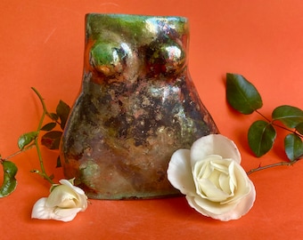 Body woman vase raku sculpture handmade ceramic