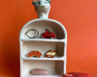 Ceramic shrine trinket treasure shelves shrine