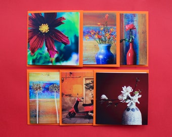 Floral Photo Greeting Cards, Vibrant Blank Card Set