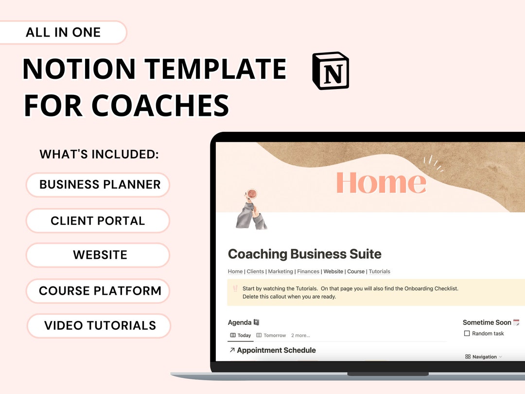 Notion Template Bundle for Coaches Business Dashboard Client - Etsy