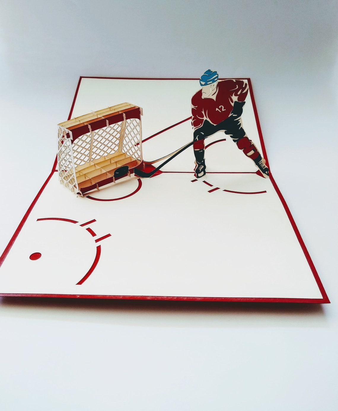 Hockey 3D Pop up Greeting Card Hockey Fans Hockey Team Etsy